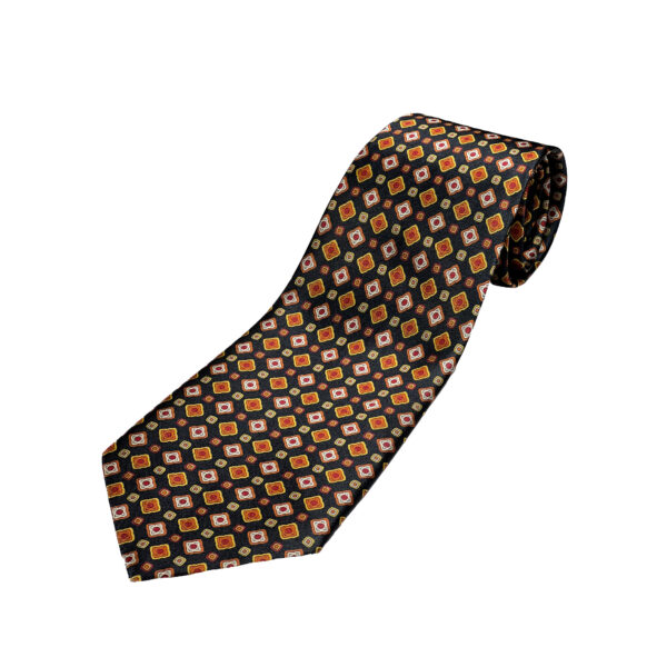 کراوات مشکی با طرح چهارخانه
